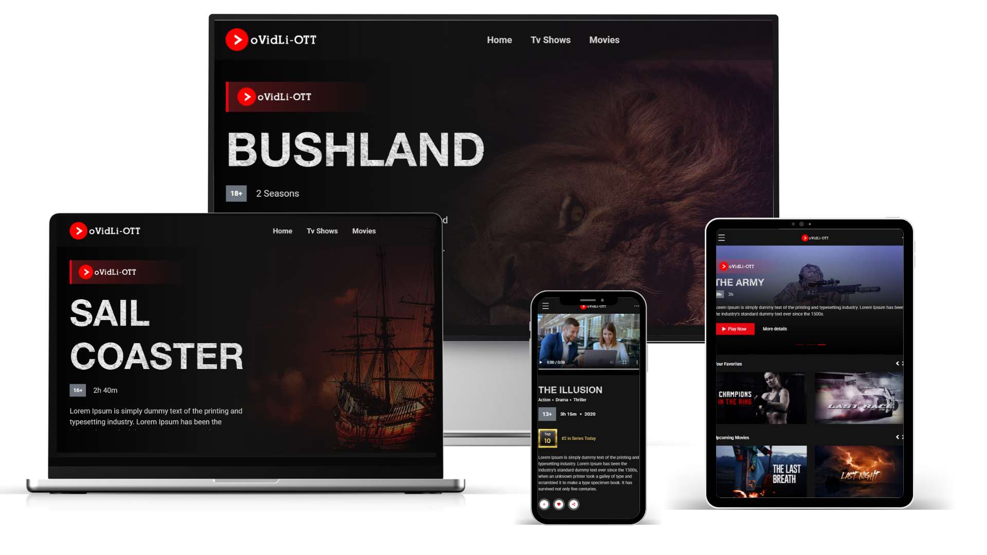 oVidLi Web OTT App